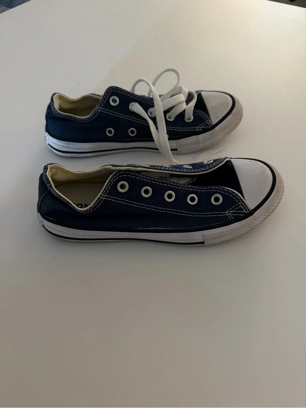 Converse Kids Navy and White Low-Top Sneakers